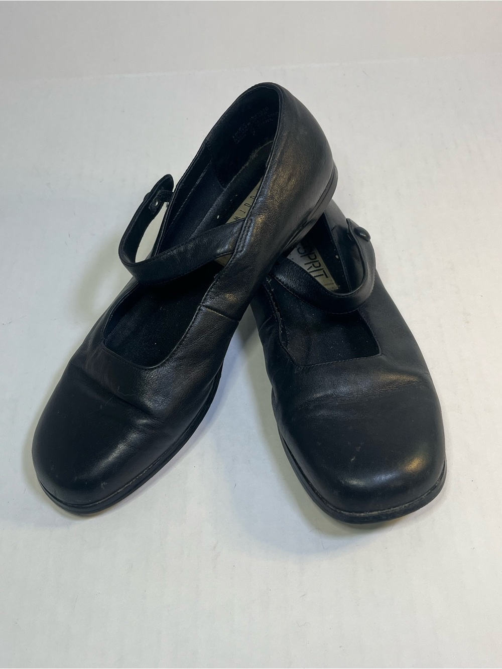 Esprit Black Leather Mary Jane Flats Vintage Sz 7